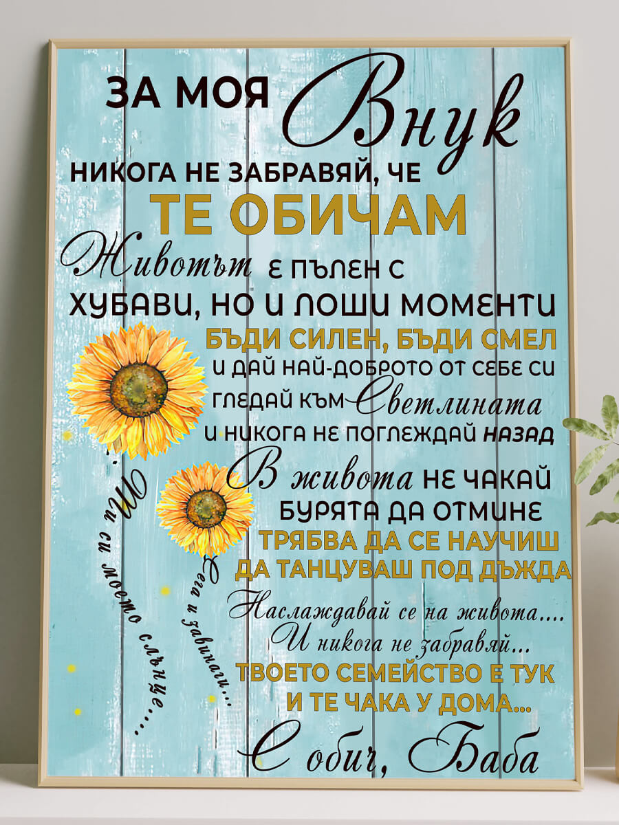 Луксозен принт „За Моя Внук“ (От Баба Към Внук) E_ML – Оffertly